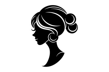 Hairstyle Silhouette Icon - Transparent Background Clipart