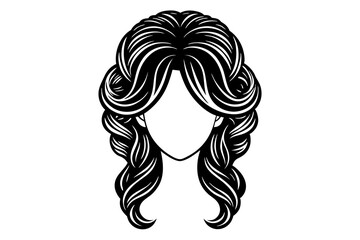 Hairstyle Silhouette Icon - Transparent Background Clipart