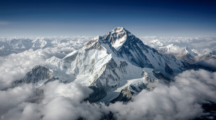 Naklejka premium ImageMajestic Winter Mountain Peaks A Stunning Snow-Covered Landscape, Showcasing the Beauty of Nature's Towering Giants A Serene View of Snow-Capped Summits in Winter's Embrace