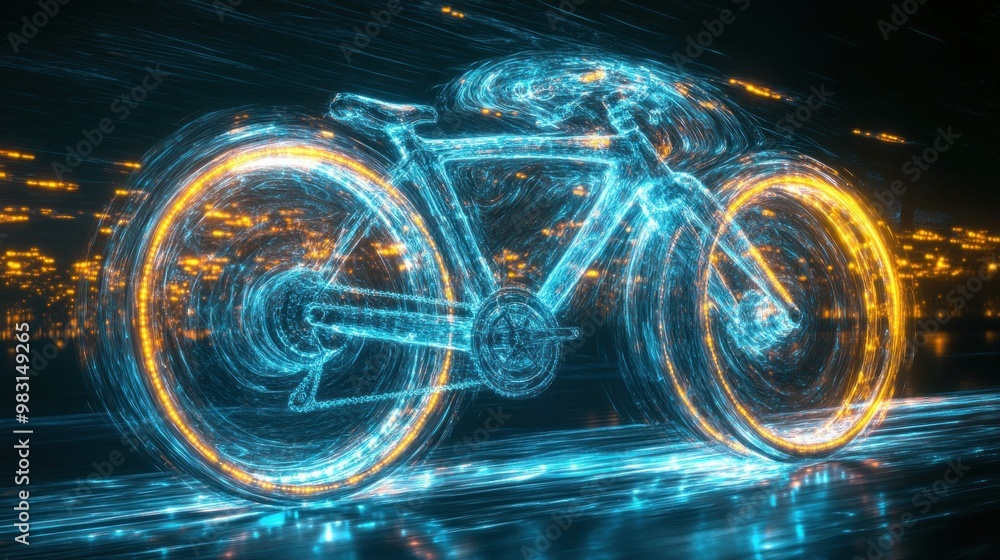 Canvas Prints Digital Bike in Motion