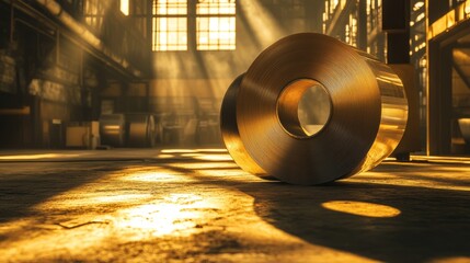 Industrial Metal Cylinder in Sunlit Workshop