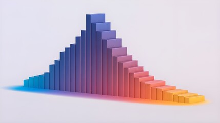 Fototapeta premium Abstract 3D Gradient Color Block Pyramid