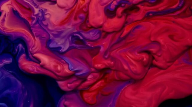 Abstract decor red and blue paint bubbling in a lava texture