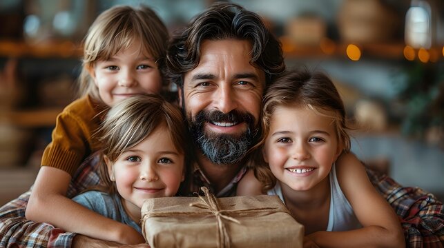 Father's Day. Father of a large family