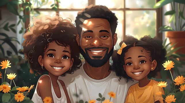 Father's Day. Father of a large family