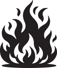 Fire design silhouette vector style with white background