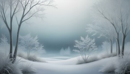 Fototapeta premium Winter landscape with frosty trees and a serene atmosphere under the soft light