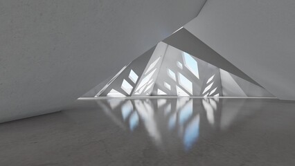 Architecture background geometric design interior 3d render