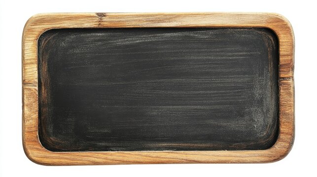 Blank chalkboard sign with copy space isolated on white background. Suitable for menu or announcement display.