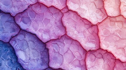 Obraz premium A close-up of a purple and blue background, adorned with water droplets at the bottom