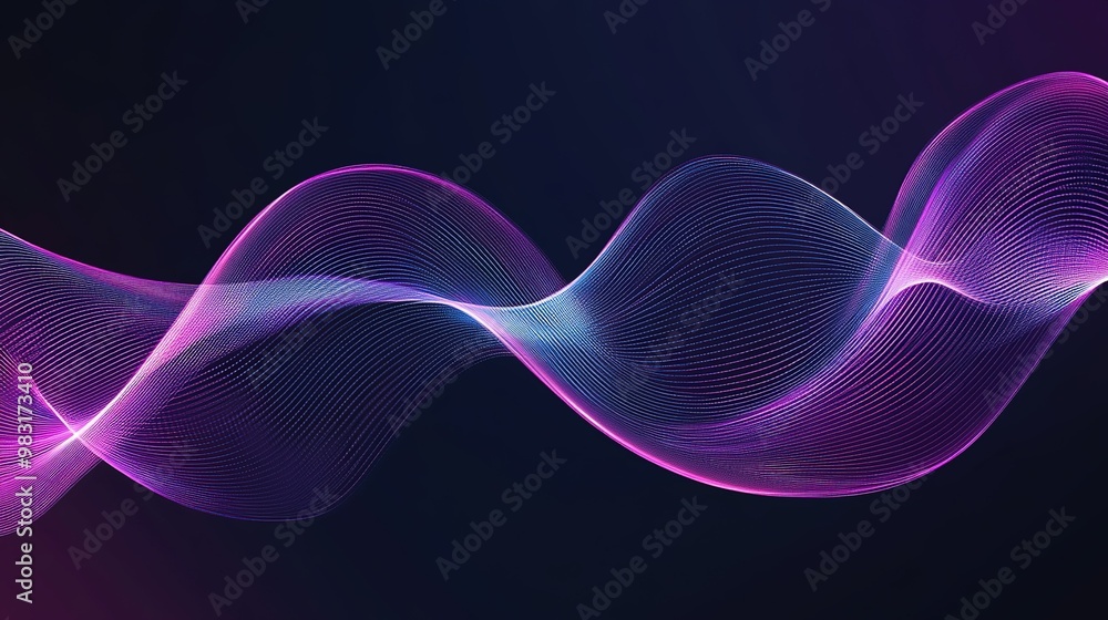 Poster colorful abstract wave patterns creating a dynamic visual experience in a dark background during a d
