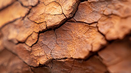 Fototapeta premium A detailed view of wood resembling a bark fissure on an ancient tree trunk