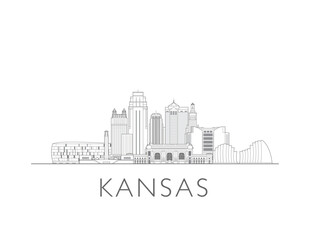 Kansas city skyline cityscape vector illustration