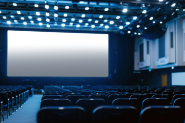 PNG theatre screen  mockup, transparent design