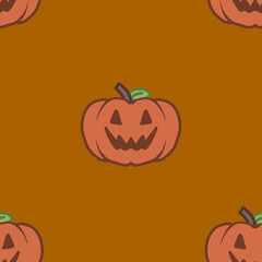 cute halloween pumpkin repetitive seamless pattern