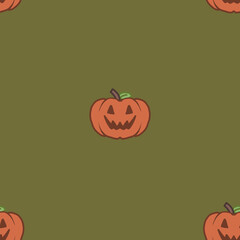 cute halloween pumpkin repetitive seamless pattern