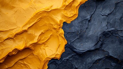 two adjoining surfaces - one blue with a black base, the other yellow-edged and blue