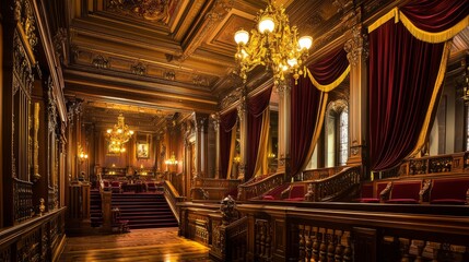 Obraz premium Elegant Interior of a Historic Royal Chamber