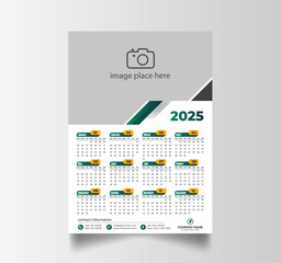 Vector Layout Of A Wall Or Desk Simple Calendar 