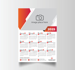 Vector Layout Of A Wall Or Desk Simple Calendar 