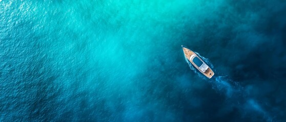  A small boat is centered in a vast expanse of water, with another boat in the distance