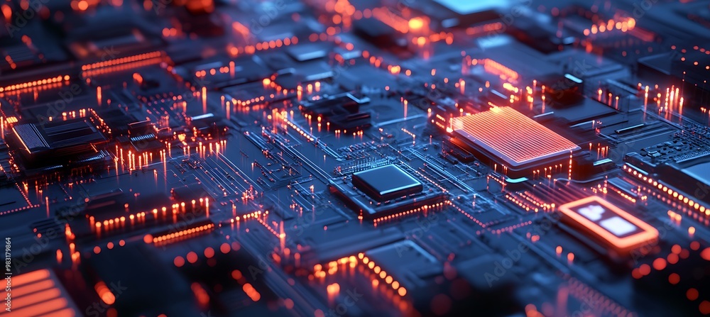 Poster a futuristic world with ai-controlled energy grids and glowing digital infrastructure