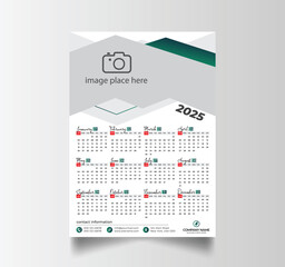 Vector Layout Of A Wall Or Desk Simple Calendar 