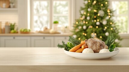 A plate features tender braised meat accompanied by fresh vegetables and soft, fluffy bread, enjoyed outdoors in Phuket, Thailand against a beautiful garden backdrop