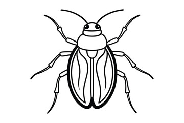 Beetle vector line art silhouette illustration