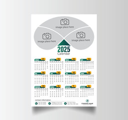 Vector Layout Of A Wall Or Desk Simple Calendar 