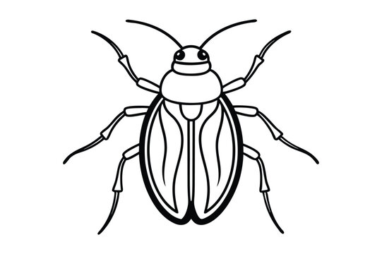 recommend clip art: Beetle vector line art silhouette illustration