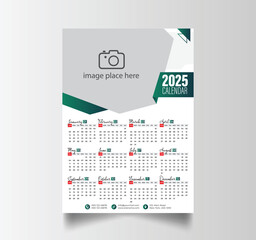 Vector Layout Of A Wall Or Desk Simple Calendar 