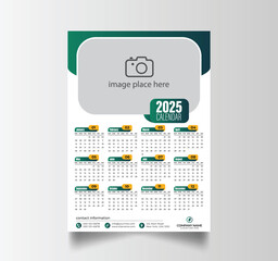 Vector Layout Of A Wall Or Desk Simple Calendar 