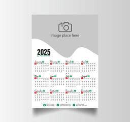 Vector Layout Of A Wall Or Desk Simple Calendar 