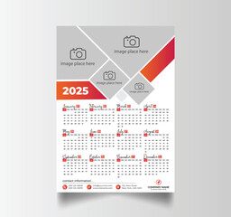Vector Layout Of A Wall Or Desk Simple Calendar 