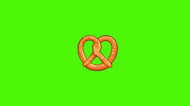 pretzel animation isolated on a green screen