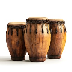 Stunning close-up high-resolution image of Conga drums in a traditional music studio