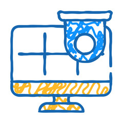 cctv security camera system doodle icon sketch vector. cctv security camera system sign. isolated symbol illustration