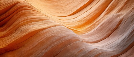 Obraz premium A tight shot of a rock formation exhibiting an extended, undulating wave-like pattern across its surface