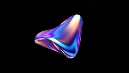 Abstract liquid shape of holographic metal.