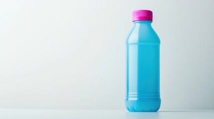 Naklejka premium Blue Plastic Bottle with Pink Lid