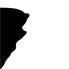 Steep cliff edge vector silhouette