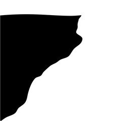 Steep cliff edge vector silhouette