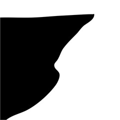 Steep cliff edge vector silhouette