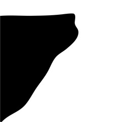Steep cliff edge vector silhouette
