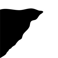Steep cliff edge vector silhouette