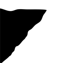 Steep cliff edge vector silhouette