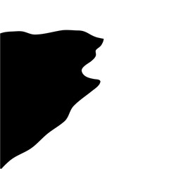 Steep cliff edge vector silhouette