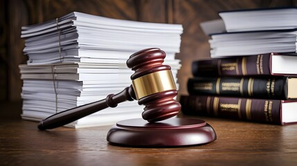 Obraz premium Gavel Law Books Documents Justice Legal Court Judge Law Legal System Justice Syst