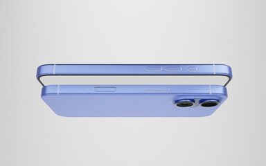 Smartphone with a blank screen on a white background. Smartphone mockup closeup isolated on white background.